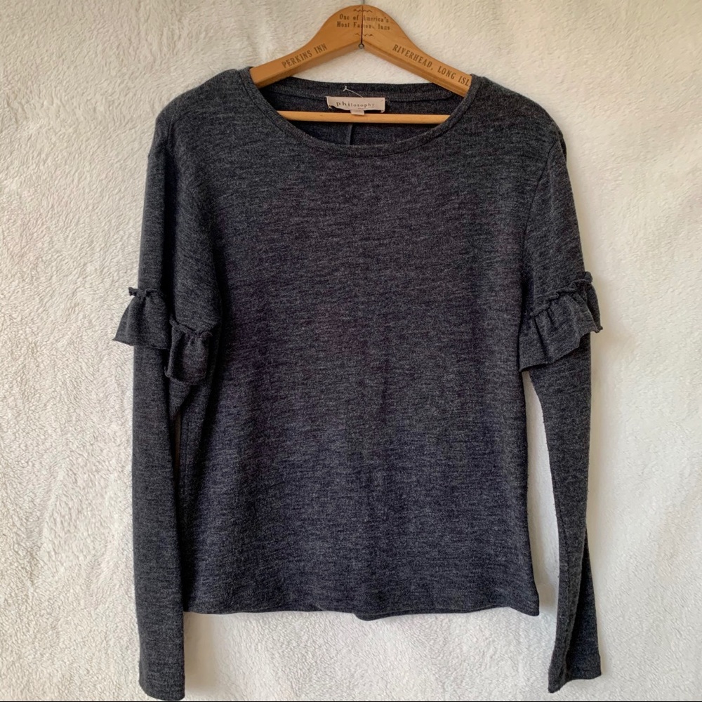 3/$25 Philosophy long frill sleeve Top